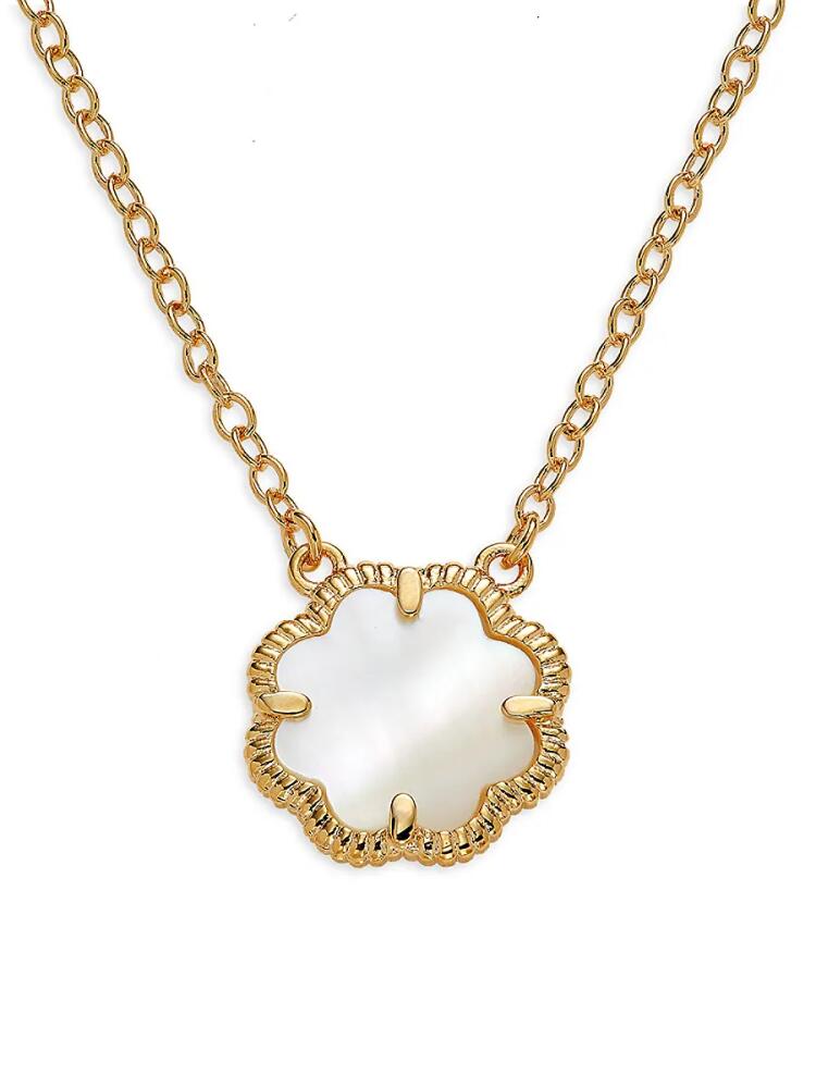 Sterling Forever Women's 14K Goldplated & Mother-Of-Pearl Clover Pendant Necklace Cover