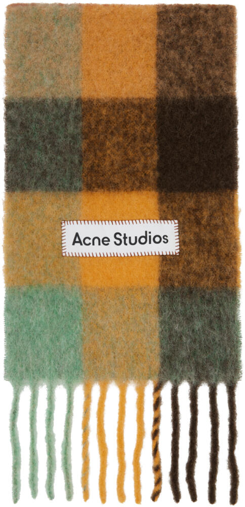 Acne Studios Brown & Orange Check Scarf Cover