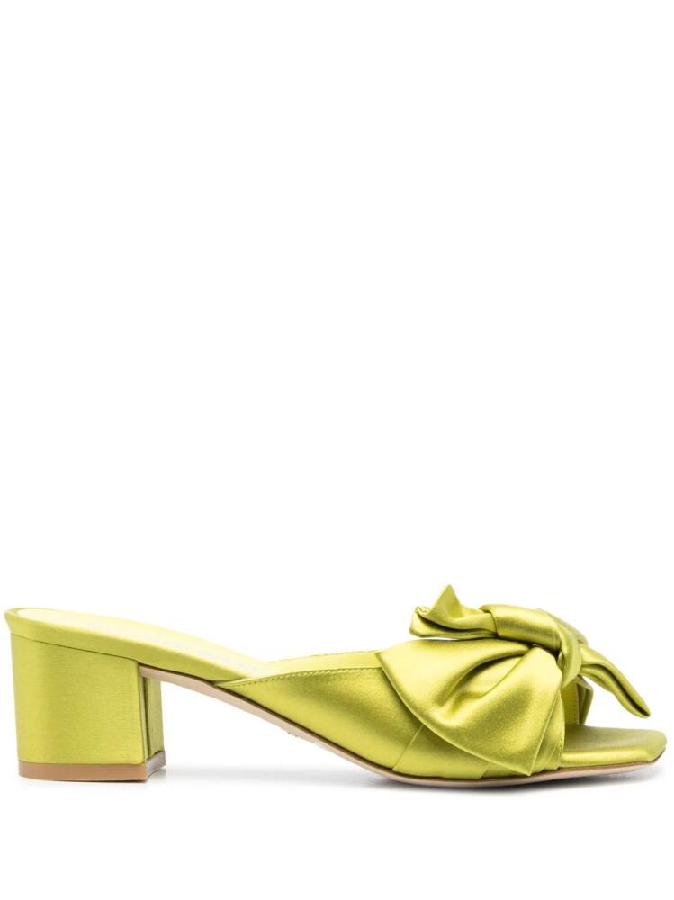 Stuart Weitzman bow-detail leather mules - Green Cover