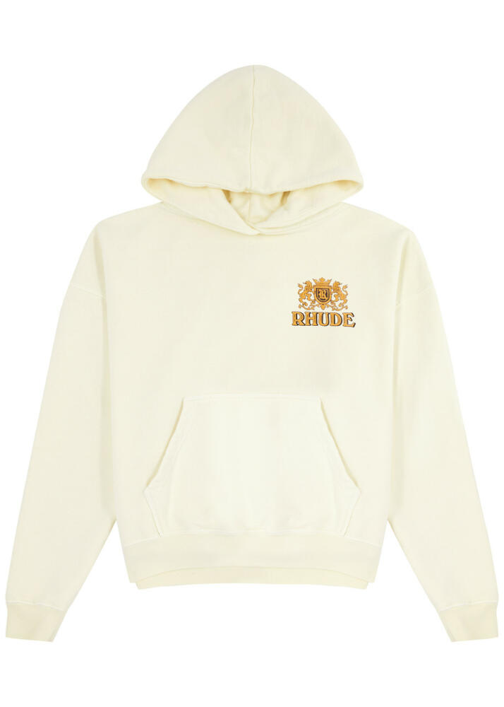 Rhude Cresta Printed Hooded Cotton Sweatshirt - Cream Cover