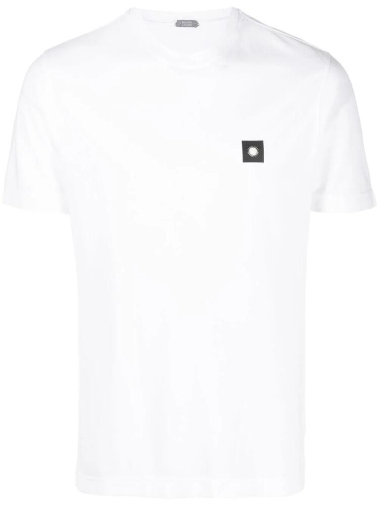 Zanone logo patch cotton T-shirt - White Cover