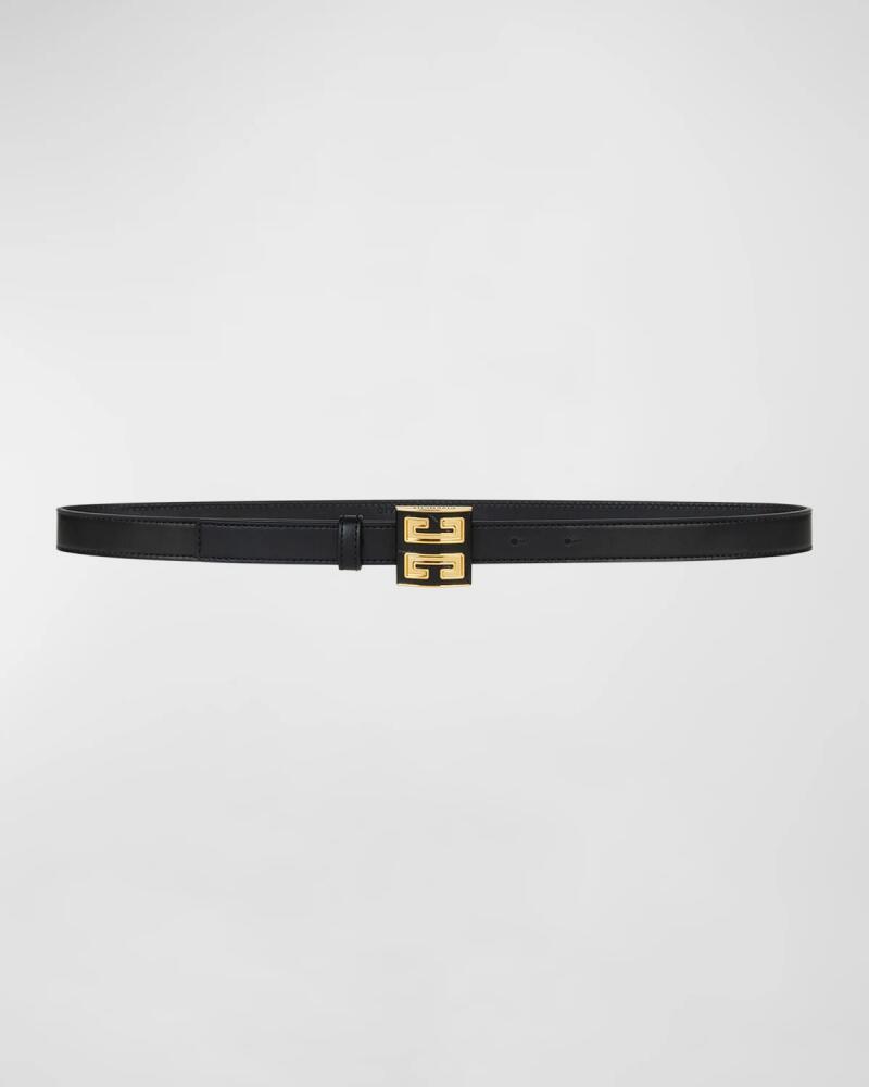 Givenchy 4G Leather & Brass Skinny Belt Cover