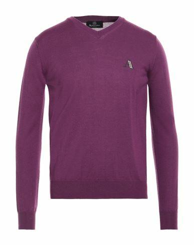 Aquascutum Man Sweater Deep purple Virgin Wool, Acrylic Cover