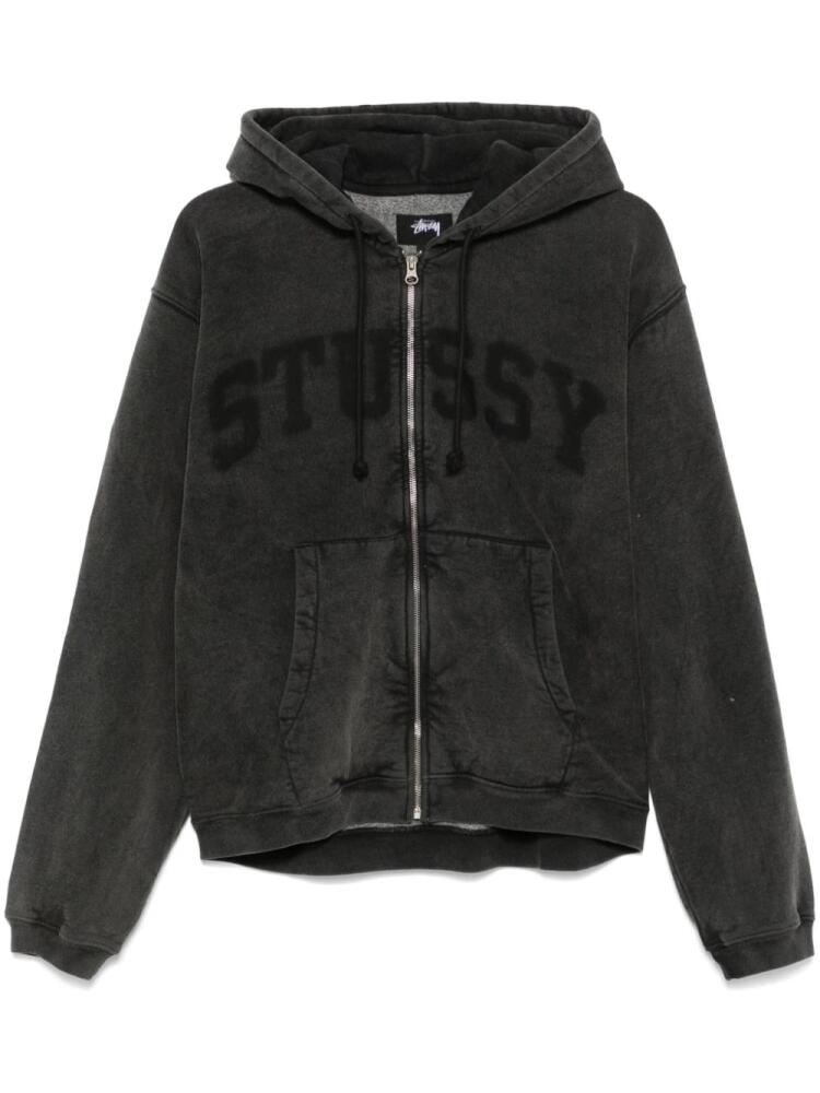 Stüssy faded-graphic zip-up hoodie - Black Cover