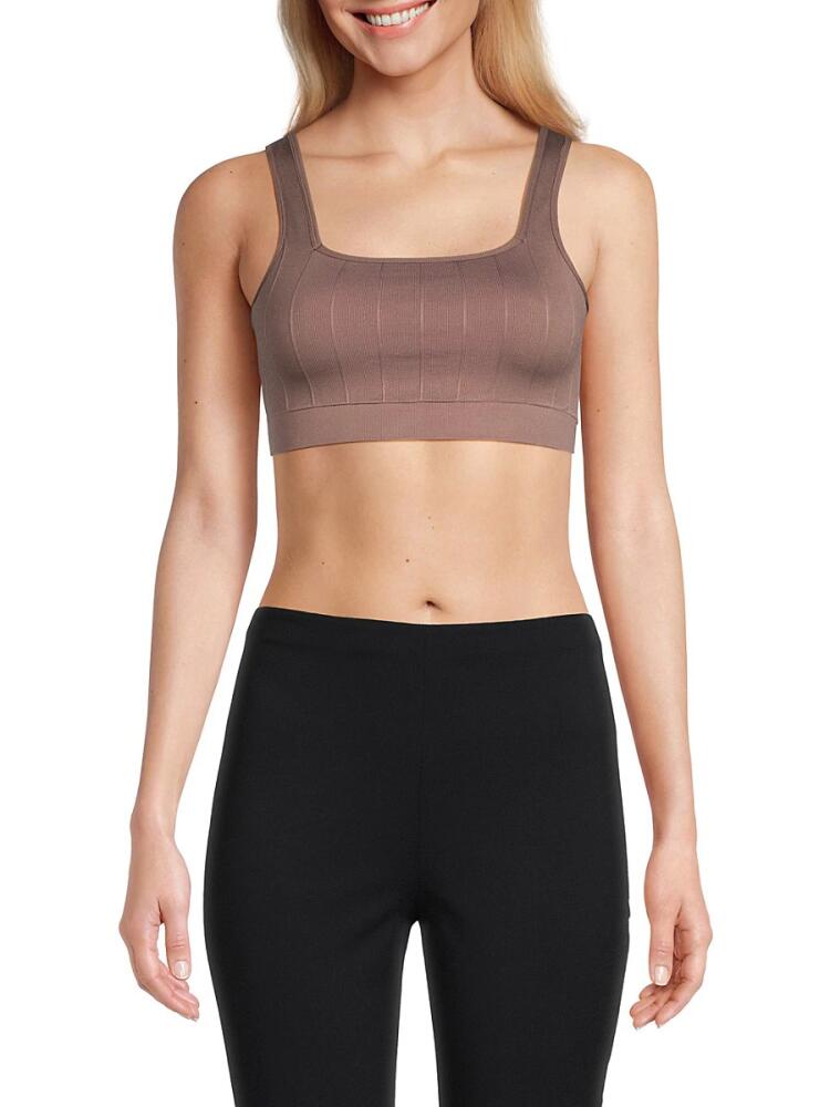 Spiritual Gangster Women's Amara Wide Ribbed Sports Bra - Rich Mauve Cover