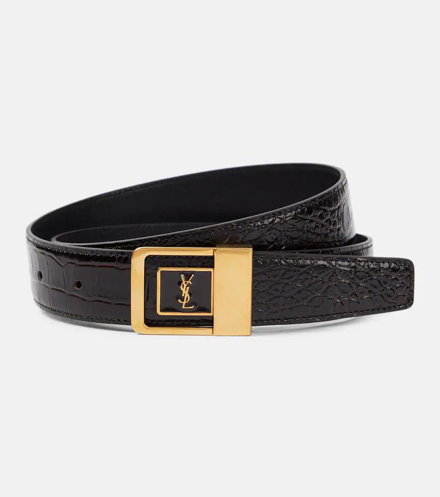 Saint Laurent La 66 croc-effect leather belt Cover