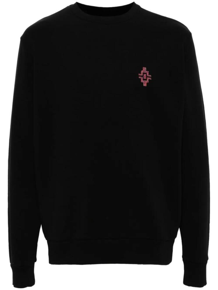 Marcelo Burlon County of Milan Graffiti Cross-embroidery cotton sweatshirt - Black Cover