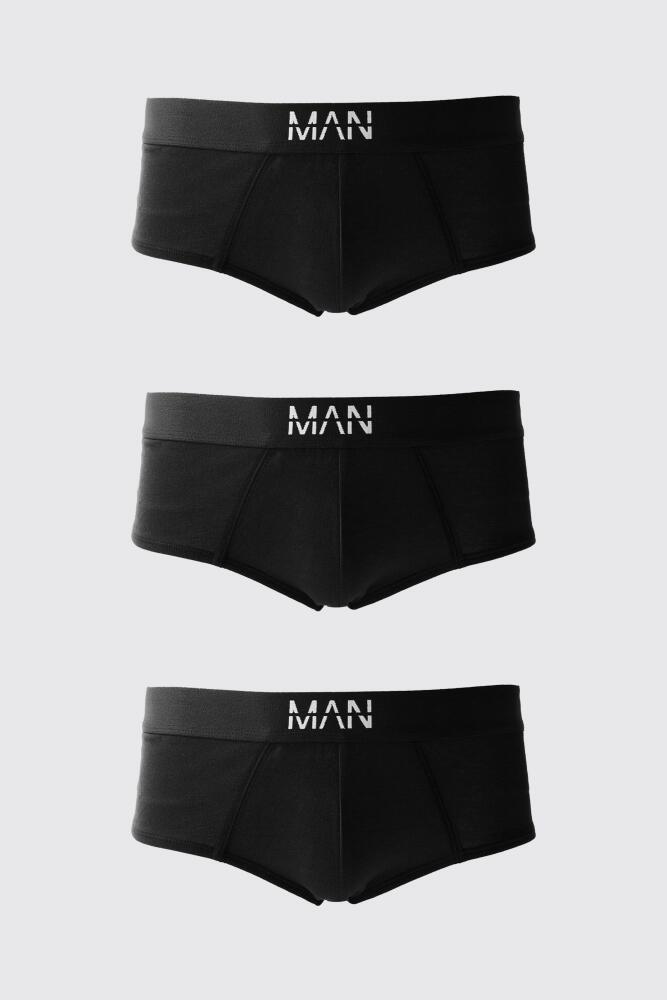 boohoo Mens 3 Pack Man Dash Briefs - Black Cover