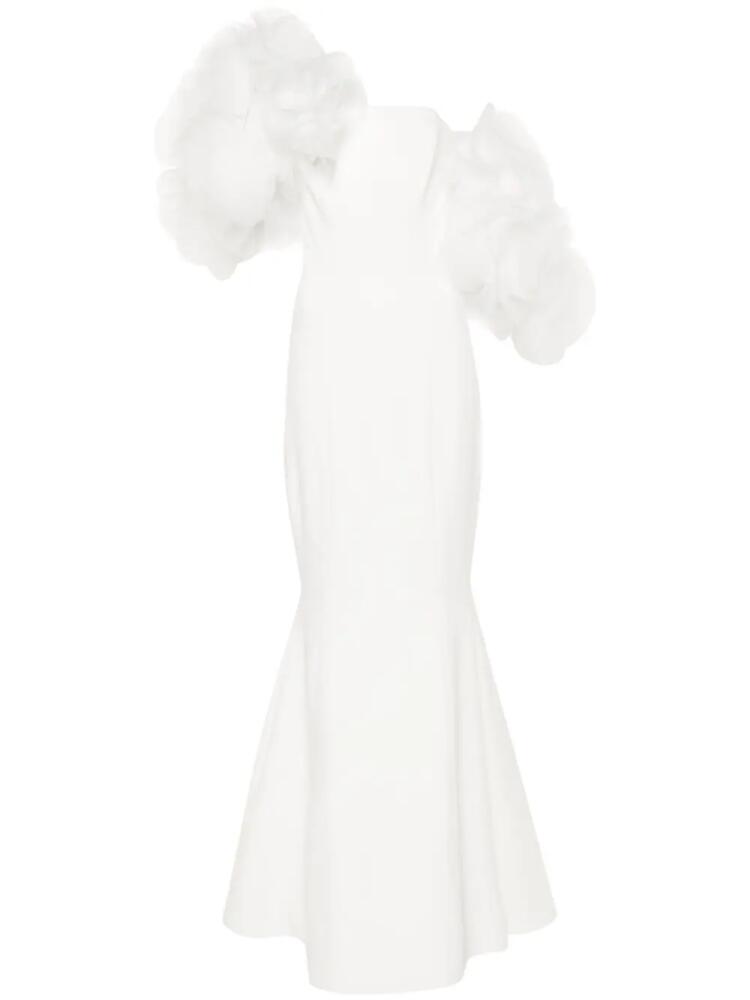 Ana Radu floral-appliqué mermaid dress - White Cover