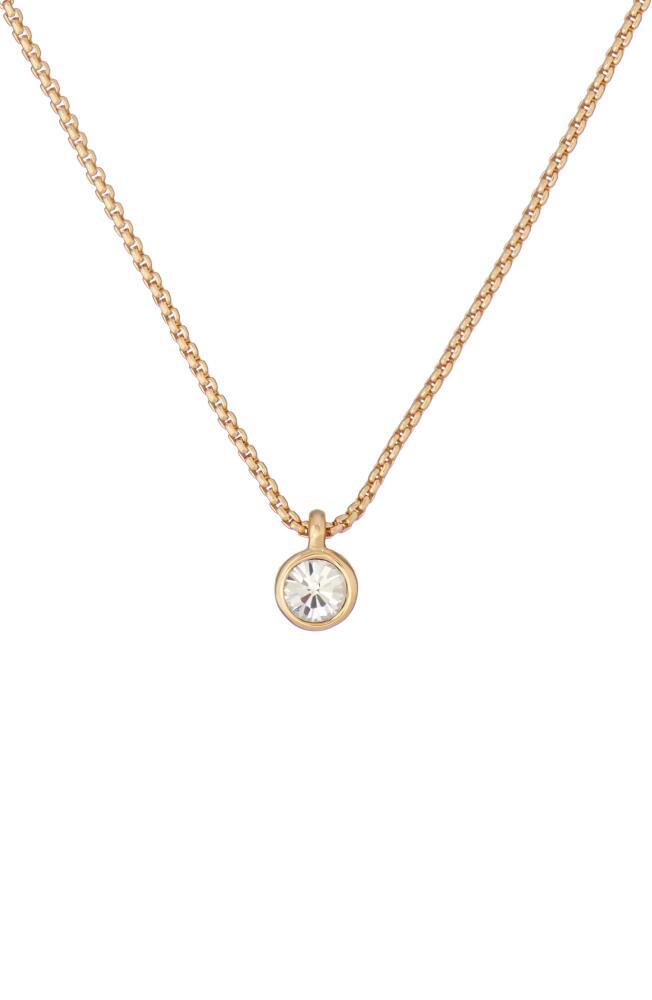 Ted Baker London Sininaa Crystal Pendant Necklace in Gold Tone Clear Crystal Cover