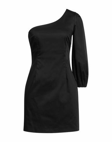 Soallure Woman Mini dress Black Cotton, Elastane Cover