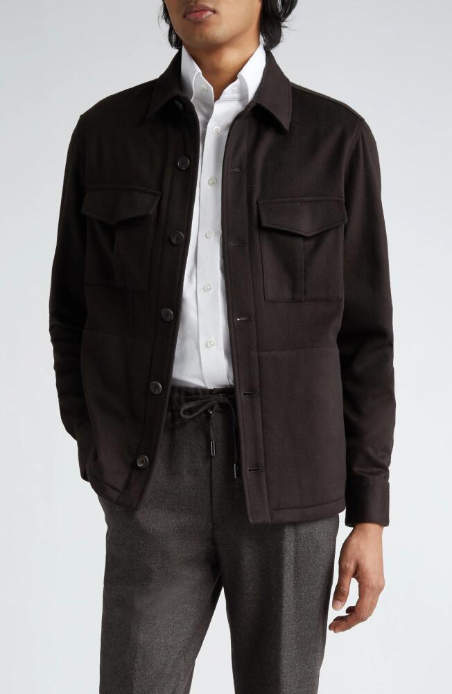 Thom Sweeney Cashmere Shirt Jacket in Dark Brown Cover