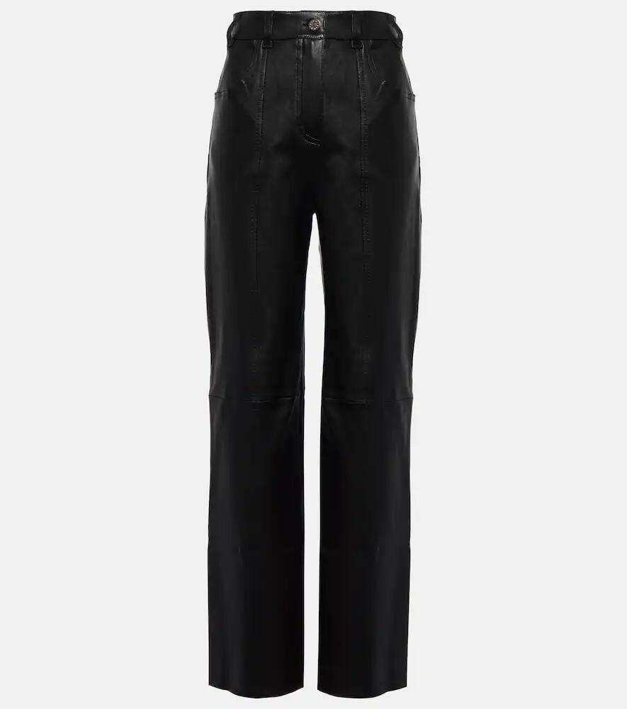 Stouls Benny high-rise leather straight pants Cover