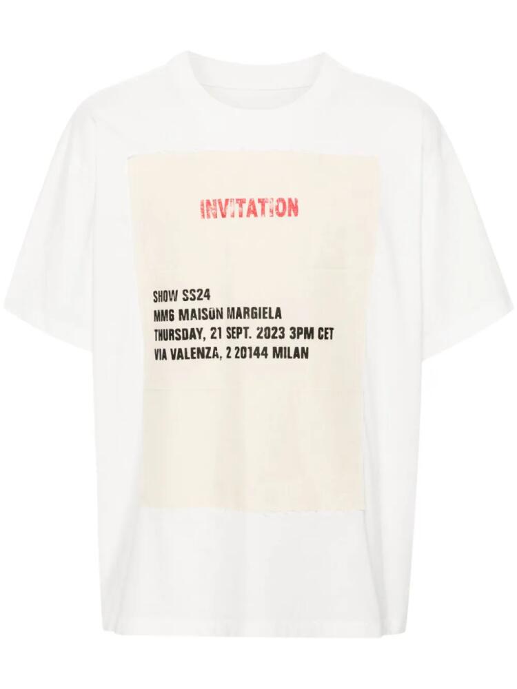 MM6 Maison Margiela invitation-patch cotton T-shirt - White Cover