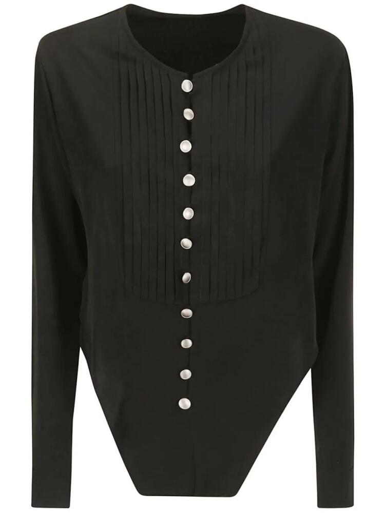 Yohji Yamamoto pleated asymmetric-hem blouse - Black Cover