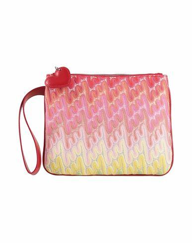 Missoni Woman Handbag Pink Viscose, Cow leather Cover