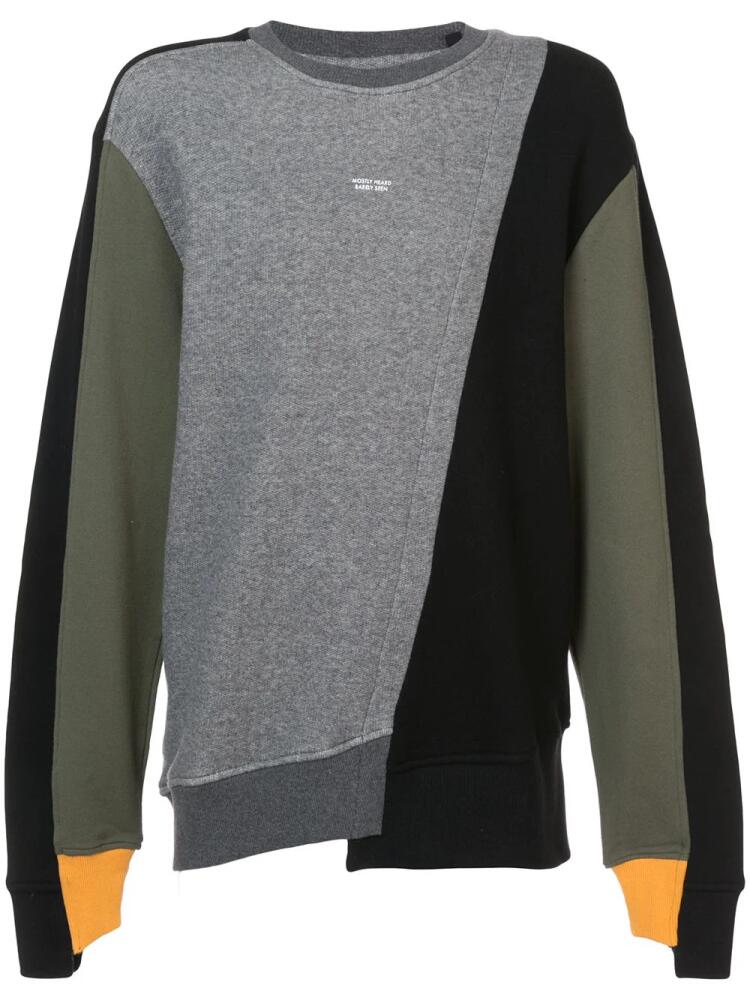 Mostly Heard Rarely Seen colour block sweatshirt - Grey Cover