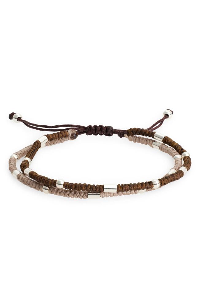 Caputo & Co. Set of 2 Men's Beaded Braided Cord Bracelets in Brown Combo Cover