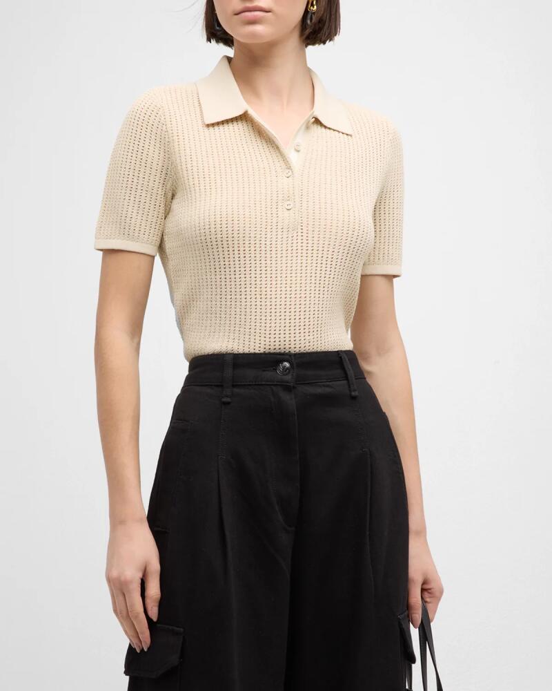 Rag & Bone Viola Open-Knit Polo Top Cover