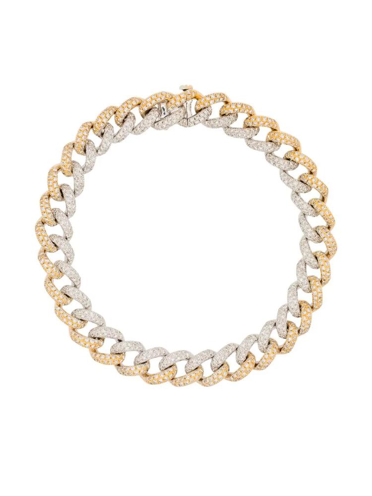 SHAY 18kt two-tone gold pavé diamond bracelet - Silver Cover