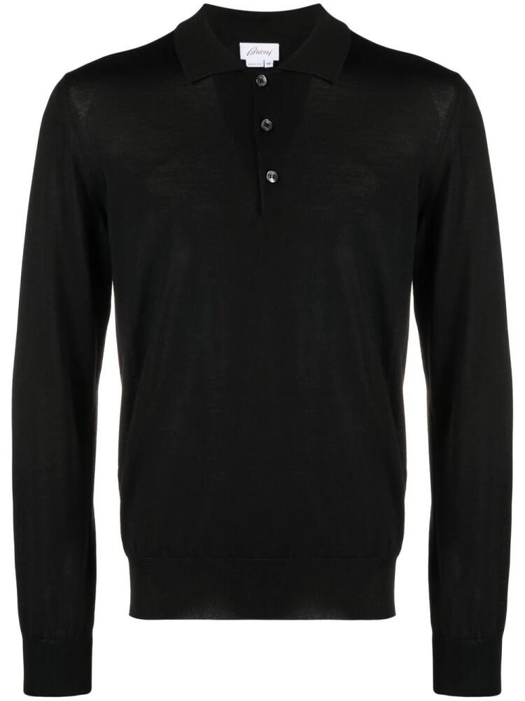 Brioni long-sleeve polo shirt - Black Cover