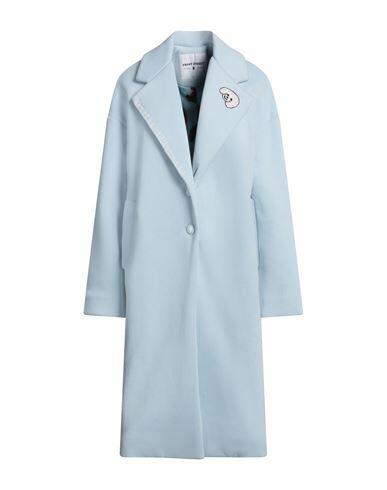 Front Street 8 Woman Coat Sky blue Cotton, Polyethylene Cover