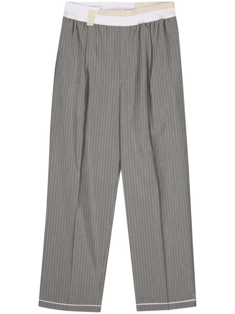 Magliano logo-detail wide-leg trousers - Grey Cover