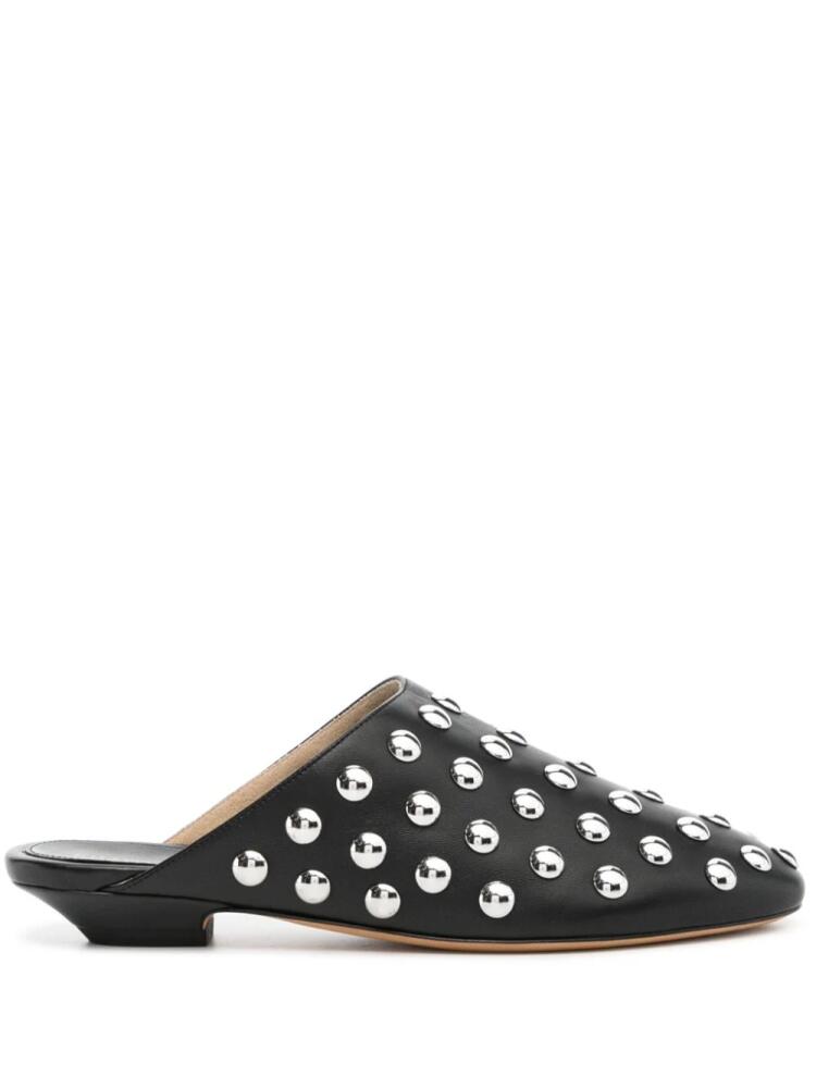 KHAITE The Otto stud-embellished leather mules - Black Cover