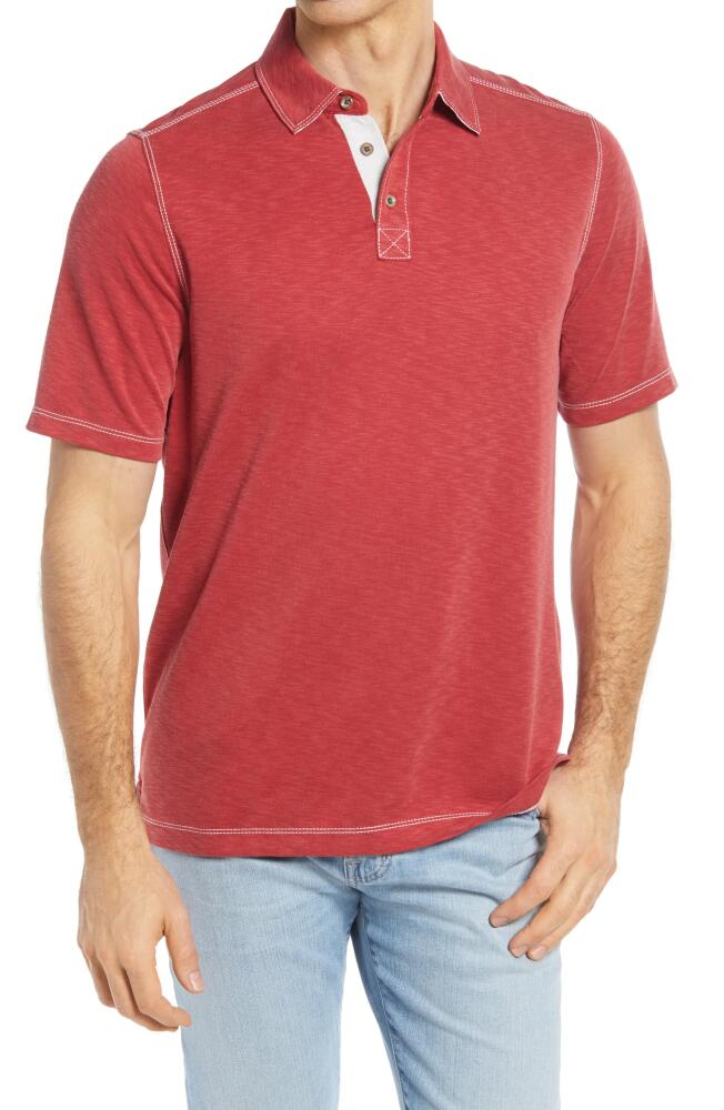 Johnston & Murphy Slub Men's Polo in Red Cover