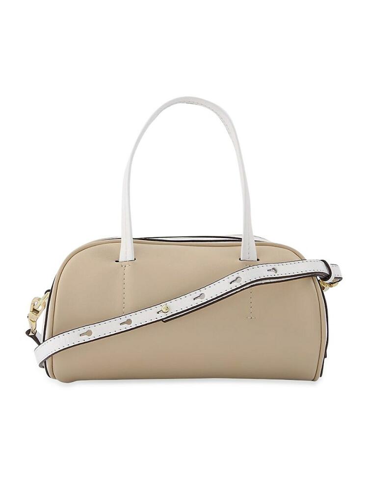 Manu Atelier Women's Hourglass Bag In Ivory And White Leather - Beige Cover