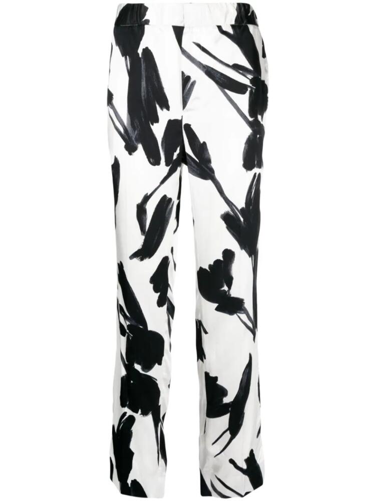 Limitato abstract-print straight-leg trousers - White Cover