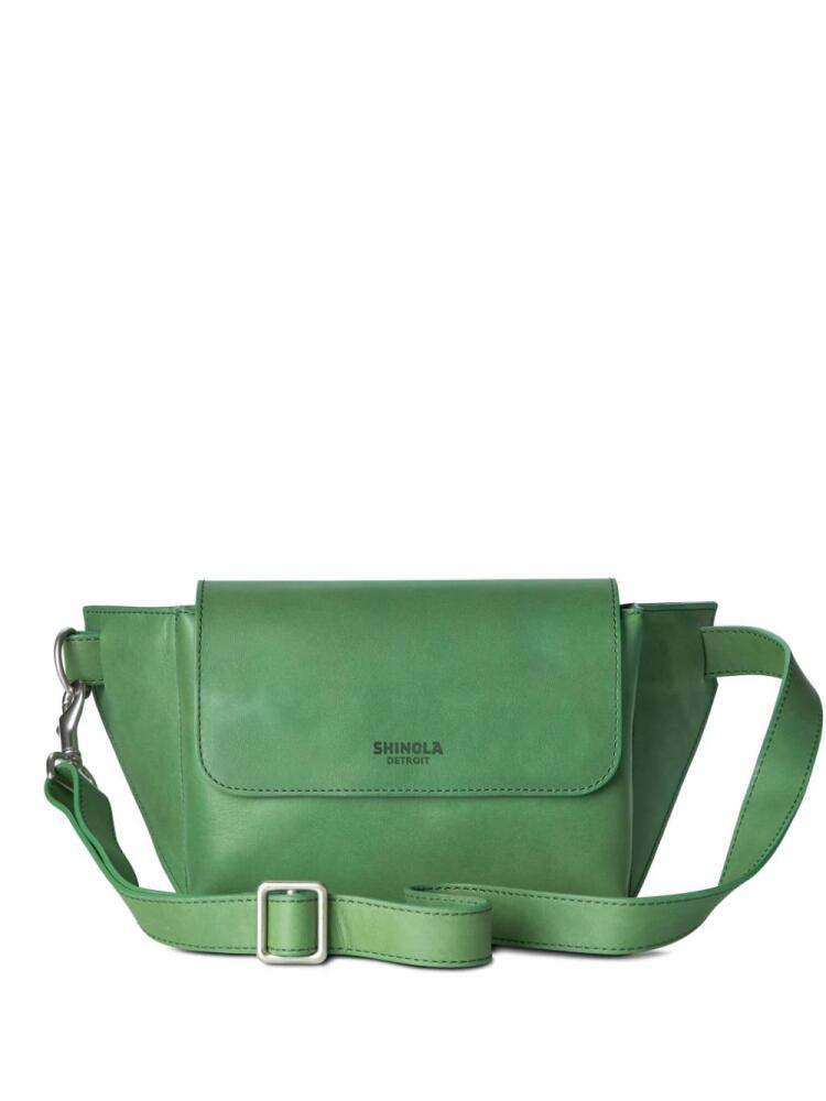 Shinola logo-debossed leather belt bag - Green Cover