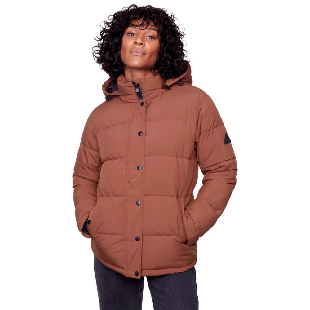 Alpine North FORILLON - Vegan Down Short Quilted Puffer Jacket in Maple Cover