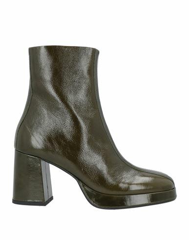 Bruno Premi Woman Ankle boots Dark green Leather Cover