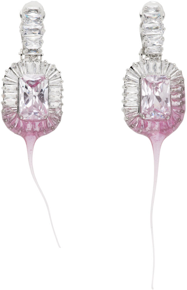 Ottolinger SSENSE Exclusive Pink Diamond Dip Clip Earrings Cover