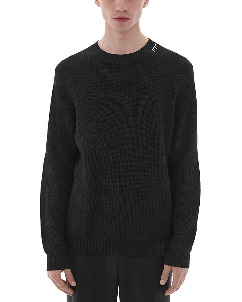 Helmut Lang Cotton, Wool, & Nylon Embroidered Regular Fit Crewneck Sweater Cover