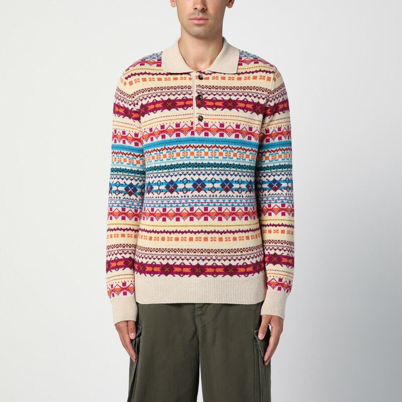 Loewe Écru/multicoloured wool polo jumper Cover