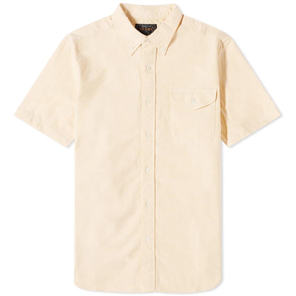 Beams Plus Men's BD Short Sleeve Oxford Shirt in Yellow Cover