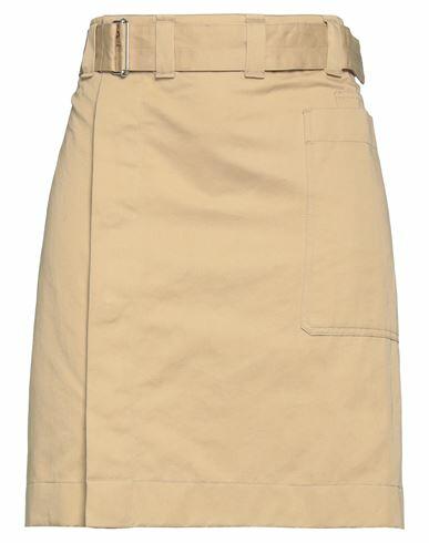 Lemaire Woman Mini skirt Beige Cotton, Linen Cover