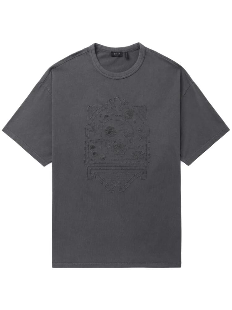 FIVE CM embroidered cotton T-shirt - Grey Cover