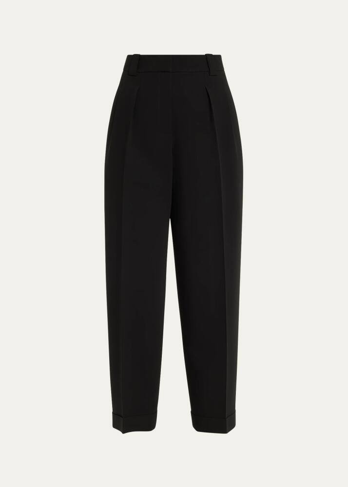 Lafayette 148 New York Wyatt High-Rise Pleated Cropped Pants Cover