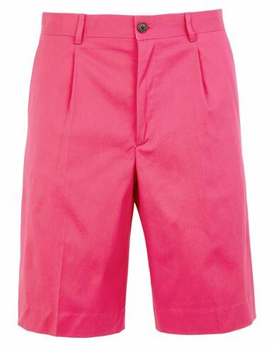 8 By Yoox Cotton Pleated Wide Shorts Man Shorts & Bermuda Shorts Fuchsia Cotton, Elastane Cover