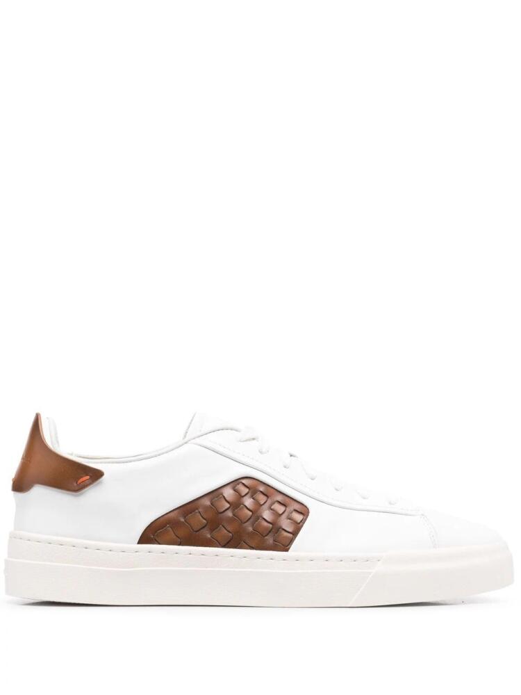 Santoni panelled low-top sneakers - White Cover