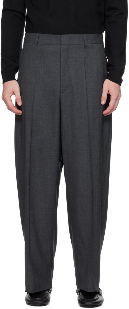 Valentino Gray Creased Trousers Cover