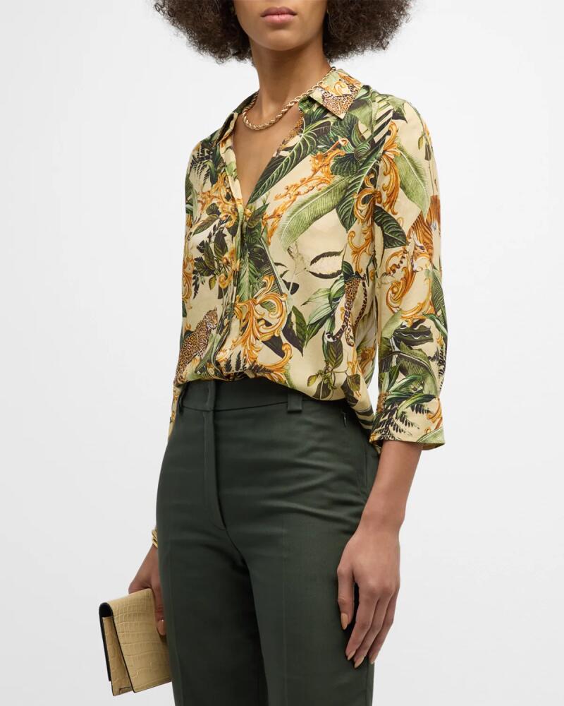 L'Agence Camille Jungle Printed Blouse Cover