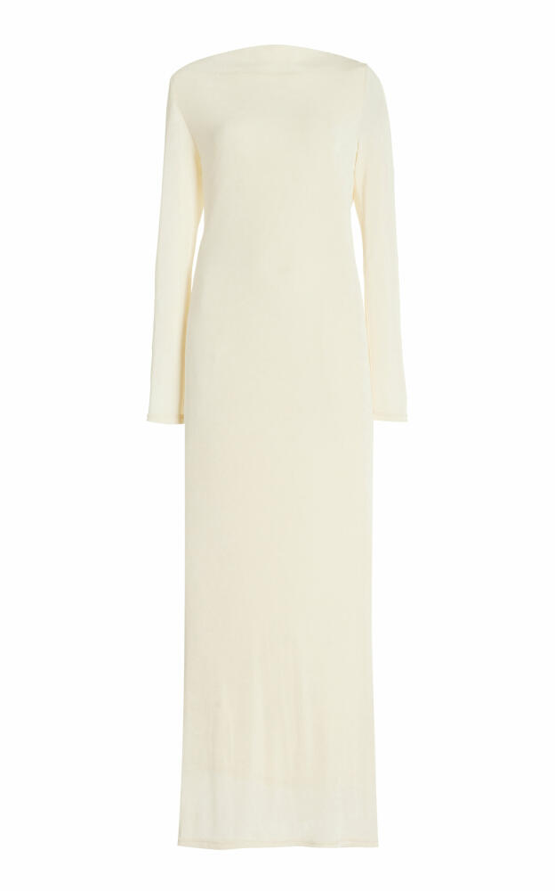 Significant Other - Luna Draped-Back Jersey Maxi Dress - White Cover