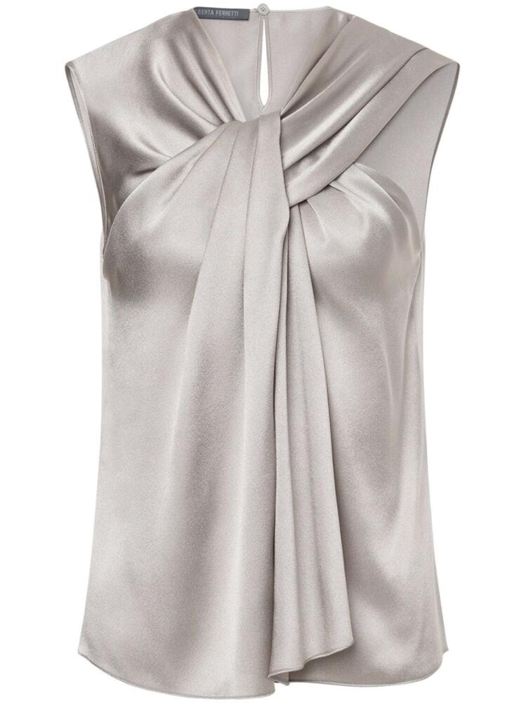 Alberta Ferretti gathered satin blouse - Grey Cover