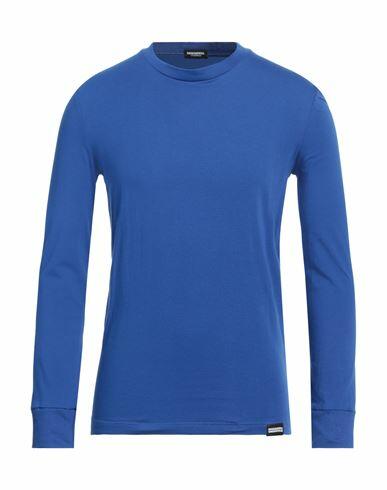 Dsquared2 Man Undershirt Blue Cotton, Elastane Cover