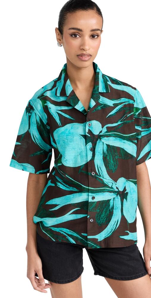 Louisa Ballou Weekend Shirt Turquoise Flower Cover