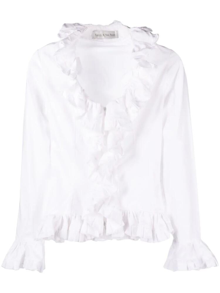 Ludovic de Saint Sernin ruffled poplin-texture shirt - White Cover